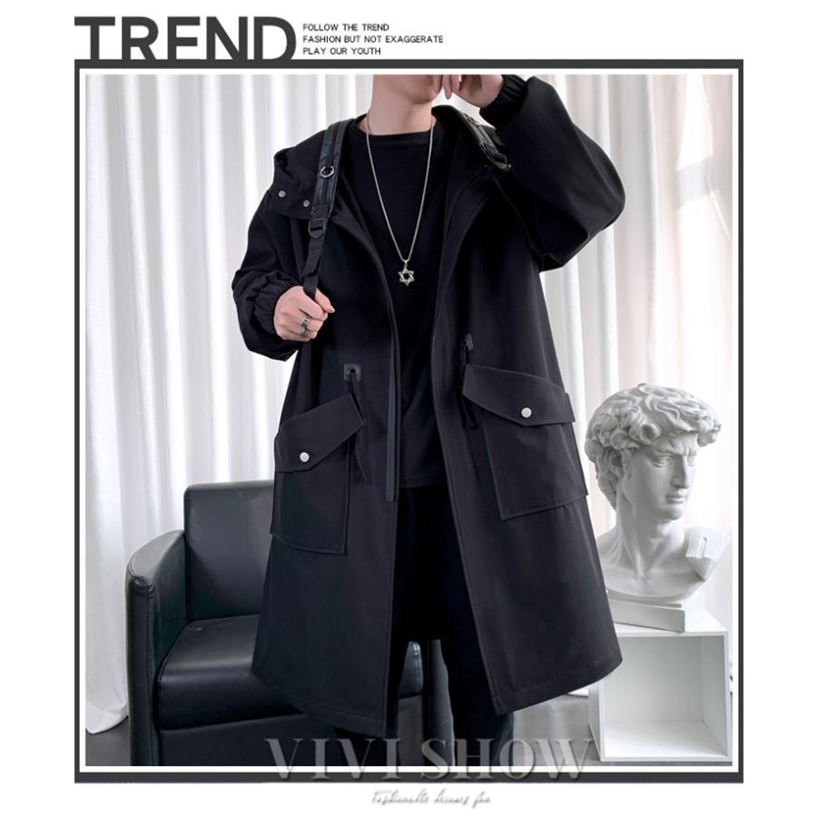 チェスターコート メンズ カジュアル ロング丈 スッキリ ゆったり