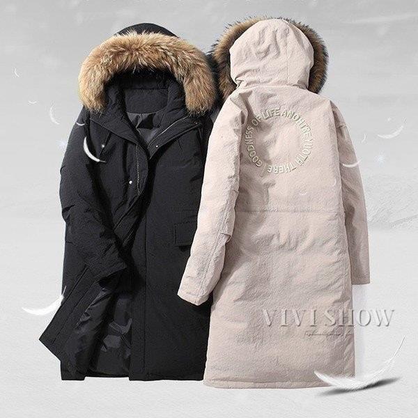 激安特価 ダウンコート メンズ ダウンジャケット ロング丈 ロングコート 無地 ファー フード付き 冬 防風 防寒 激安単価で Clearchannel Com Br