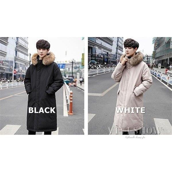 ダウンコート メンズ ダウンジャケット ロング丈 ロングコート 無地