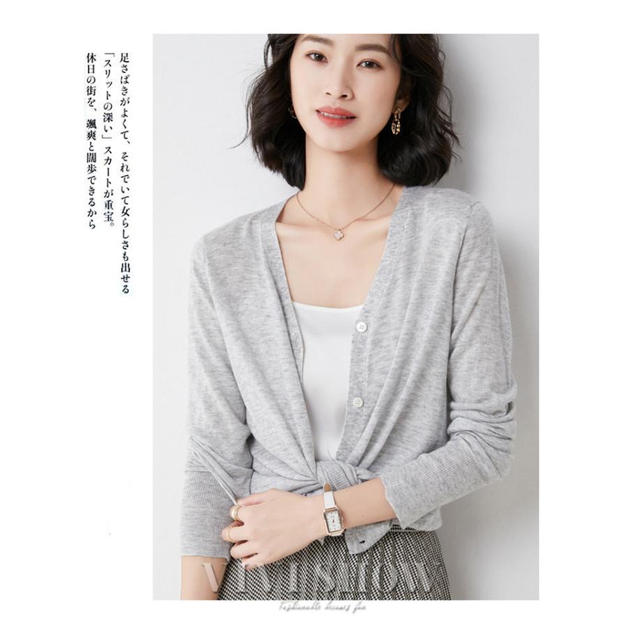2019ssプラージュ 人気！超美品！SUNNYのVネックロングカーディガン UVケア／接触冷感】マルチ機能 シアー ロング カーディガン