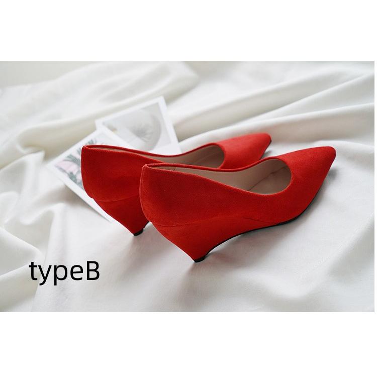 レディース歩きやすいウェッジソール パンプス 8.5cmヒール 痛くない