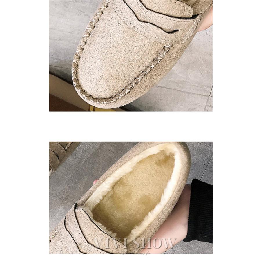 ドライビングシューズ モカシン レディース 裏起毛 スリッポン