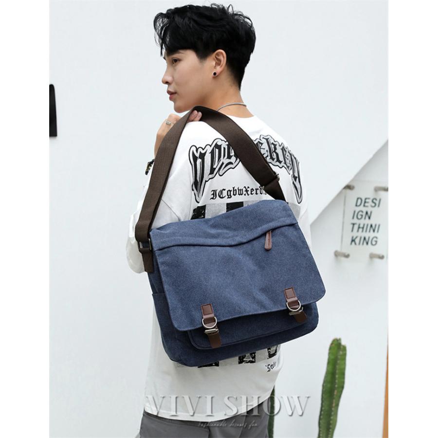 ショルダーバッグ メッセンジャーバッグ 上質キャンバス 帆布 ズック