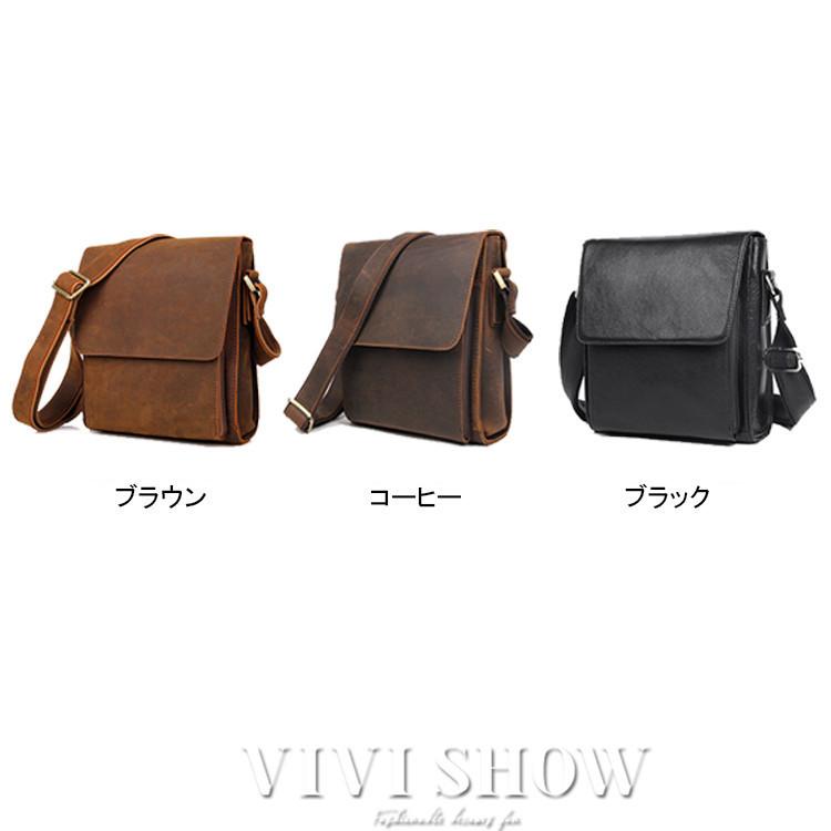ショルダーバッグ メンズ 厚手レザー 本革 牛革 大容量 お出かけ