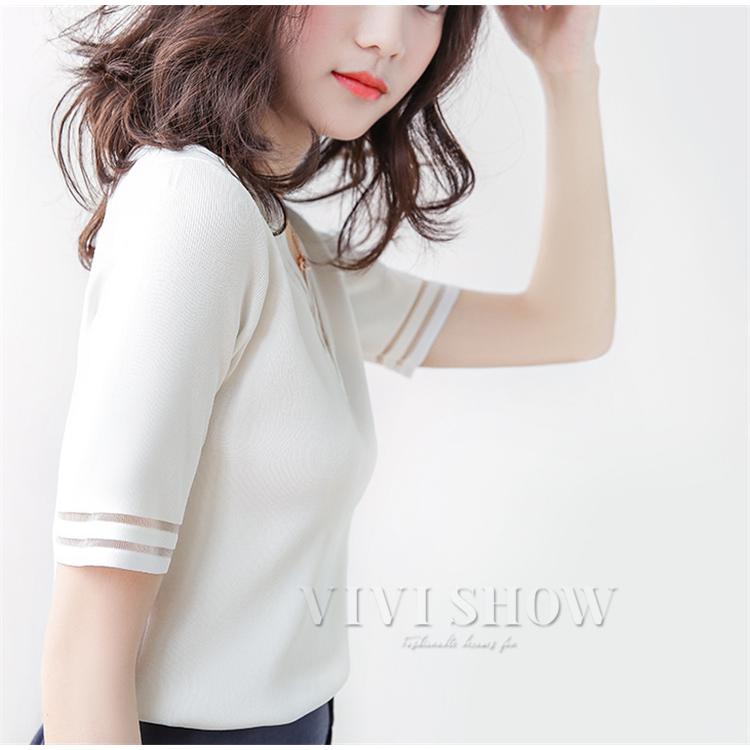 tシャツ レディース Vネック ブラウス トップス OL 夏服 半袖 通勤