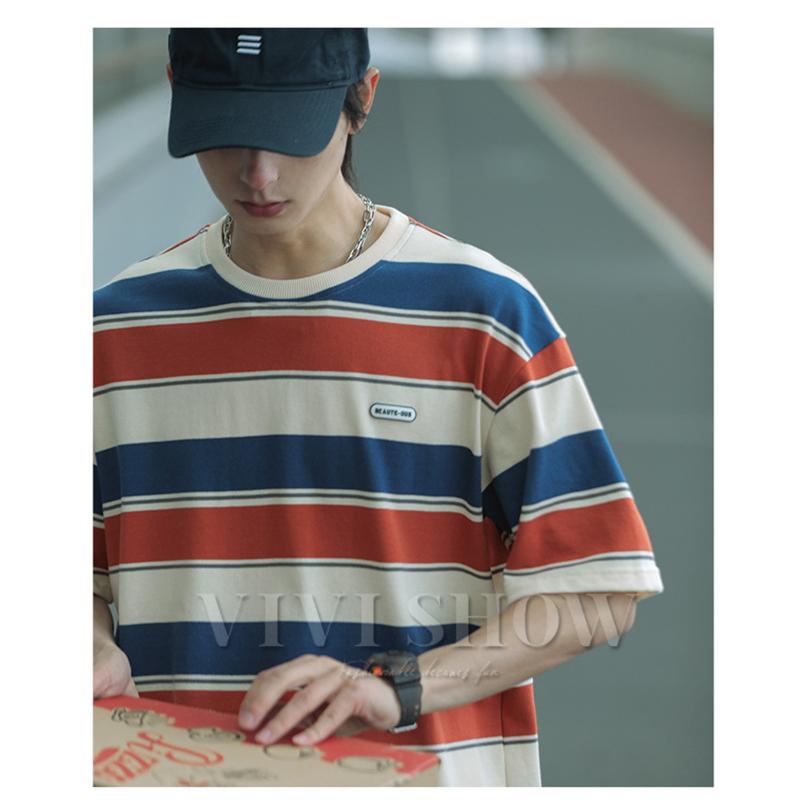メンズ 半袖 ボーダー ゆったり Tシャツ 大きいサイズ トップス