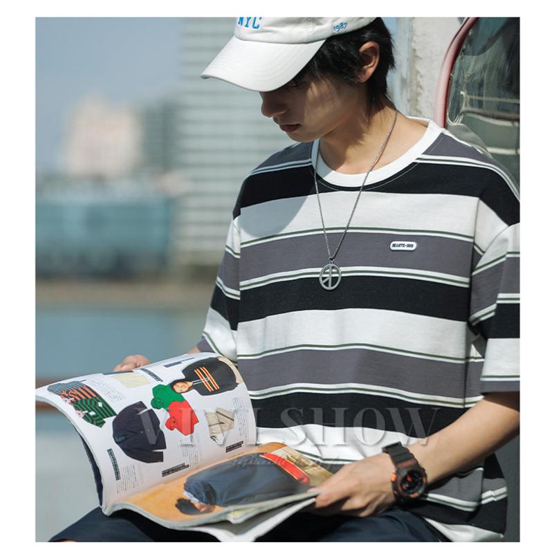 メンズ 半袖 ボーダー ゆったり Tシャツ 大きいサイズ トップス