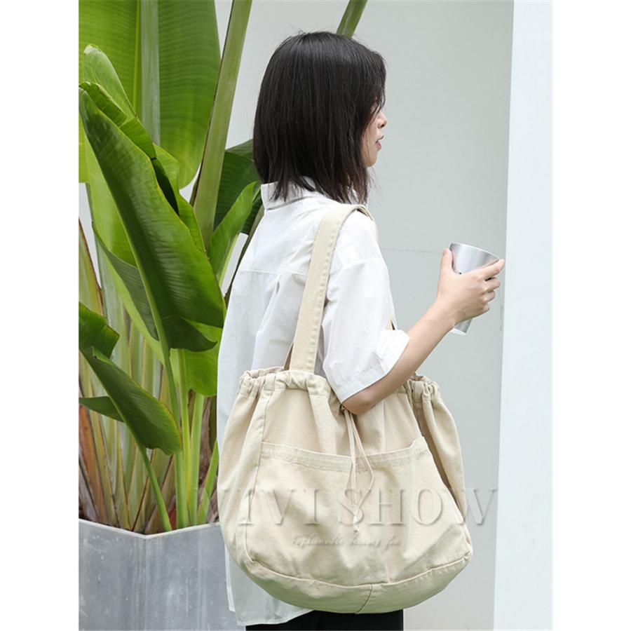 レディース キャンバス トートバッグ A4 軽量 大容量 無地 布 丈夫