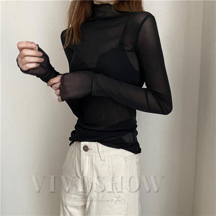 シースルートップス セミシースルーニットトップス - ダーク グレー | ZARA Japan / 日本