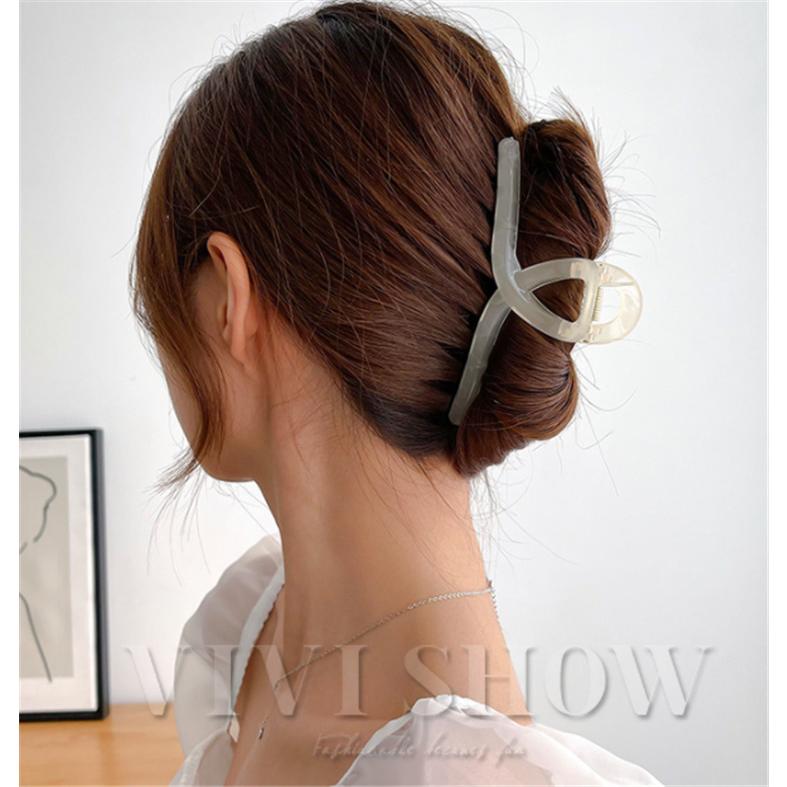 ヘアクリップ バンスクリップ ヘアアクセサリー クロスライン 大人 高