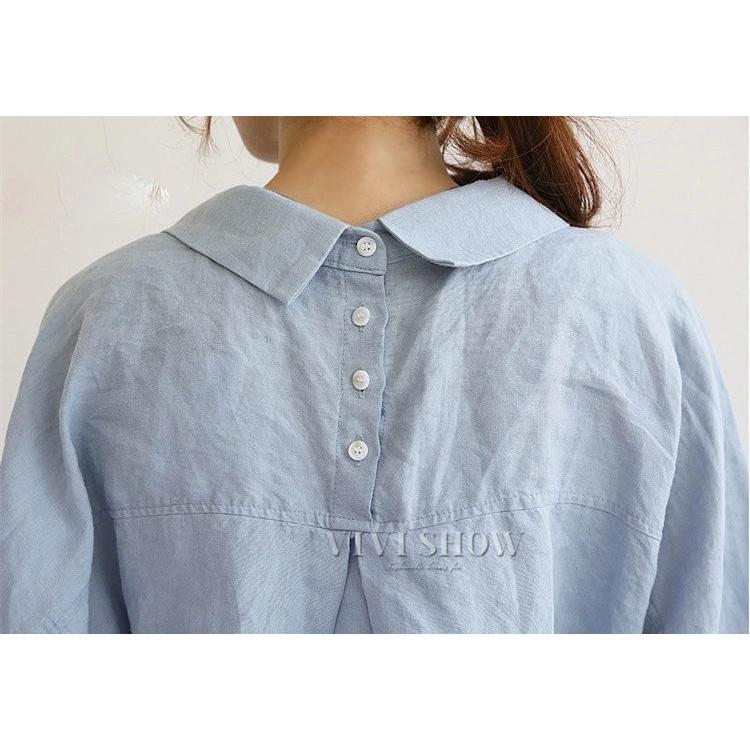 シャツワンピース チュニック ブラウス レディース ロングシャツ 長袖