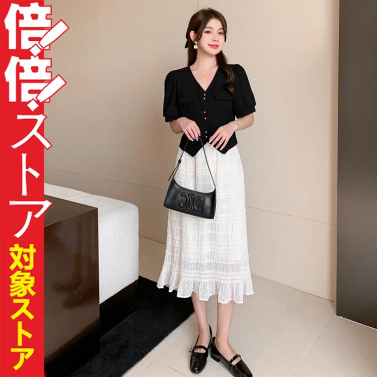 セットアップ レディース 夏 半袖 ブラウス トップス タイトスカート