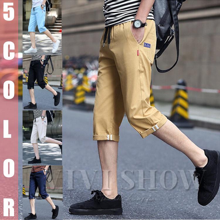 チノパン メンズ クロップドパンツ ハーフパンツ 7分 七分 夏用 膝下 7