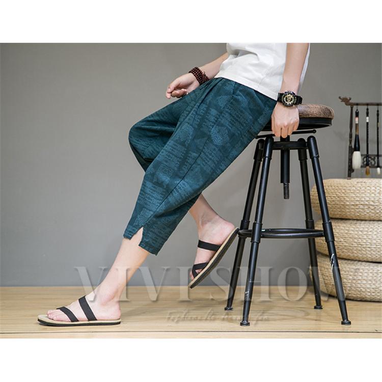 クロップドパンツ メンズ ハーフパンツ サルエルパンツ ショートパンツ