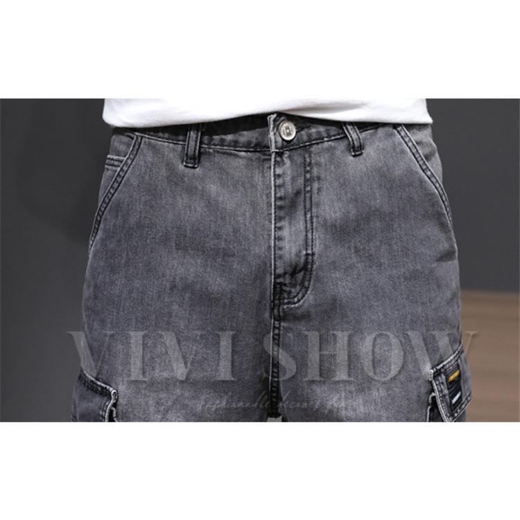 デニムハーフパンツ ジーンズ メンズ ルーズフィット B系 ヒップホップ