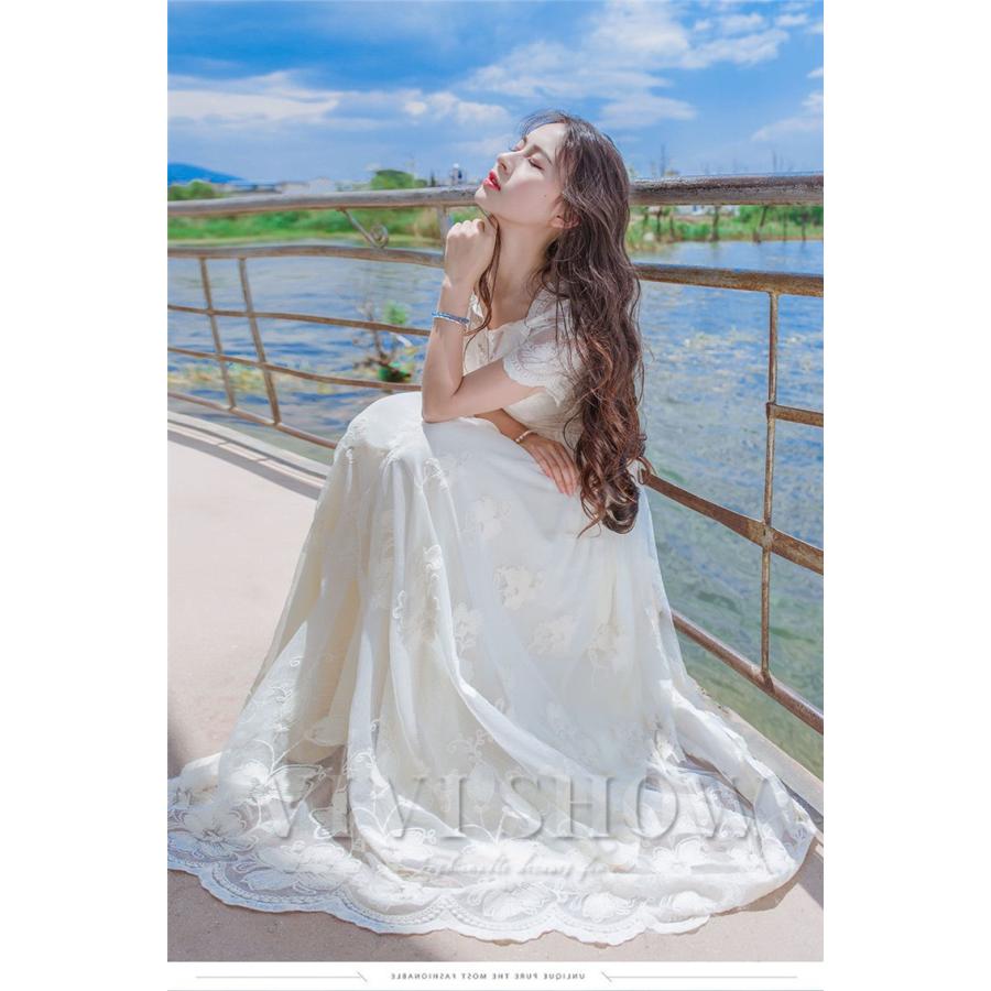 SUSURI 美品　ピオニードレス　花柄ロングワンピース レディース ロングドレス ワンピース レース 結婚式ドレス マキシ丈