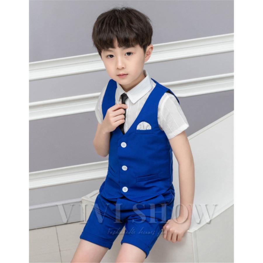 子供 スーツ 夏 礼服 かっこいい 半袖 半ズボン ハーフパンツ 男の子