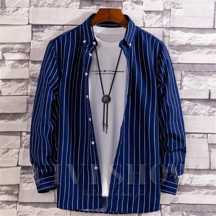 シャツ メンズ 長袖 ストライプシャツ 長袖シャツ カジュアルシャツ