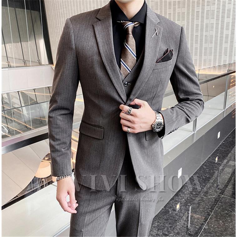 メンズスーツスリーピース スタイリッシュスーツ【スリーピース】【Plastics Smart】 (156000-42