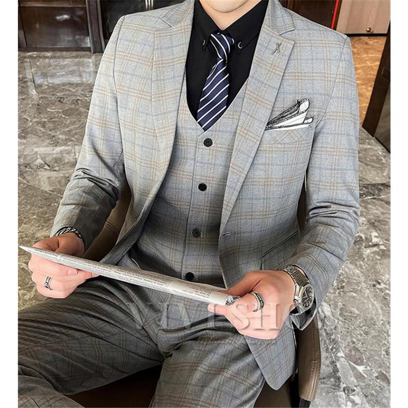 メンズ 3ピーススーツ3点スーツセットテーラードジャケット ビジネス