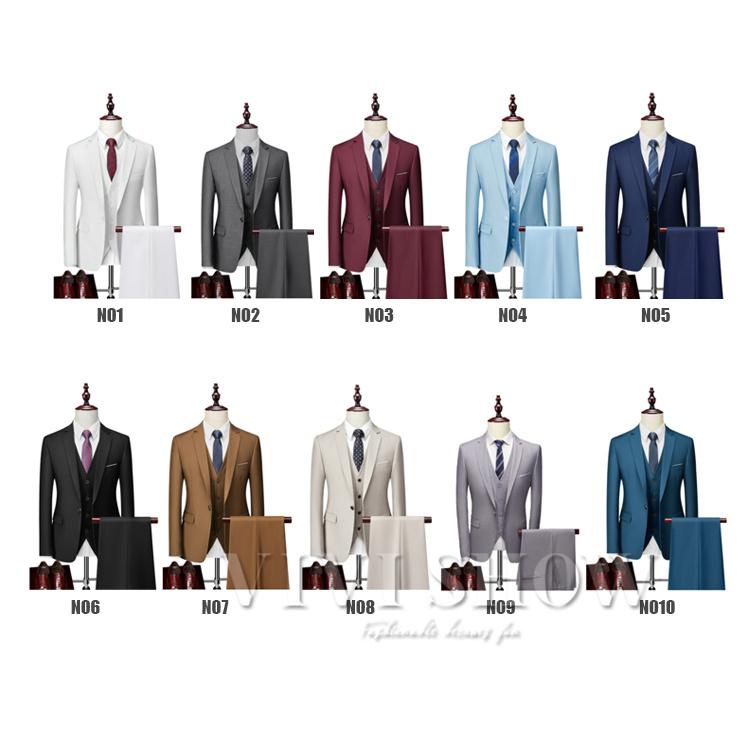 メンズスーツ 3ピーススーツ セットアップ フォーマルスーツ 二次会