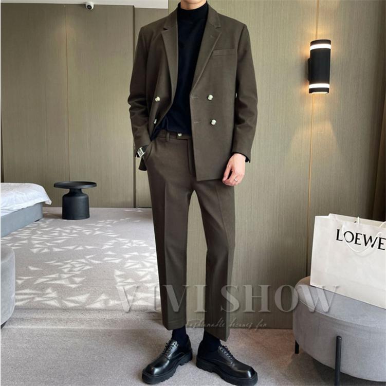 カジュアルスーツ メンズ セットアップスーツ ゆったりシルエット