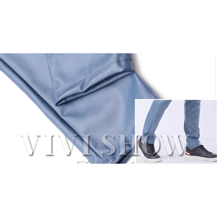 革パンツ メンズ レザーパンツ 革パン ストレッチ 裏微起毛 フェイク