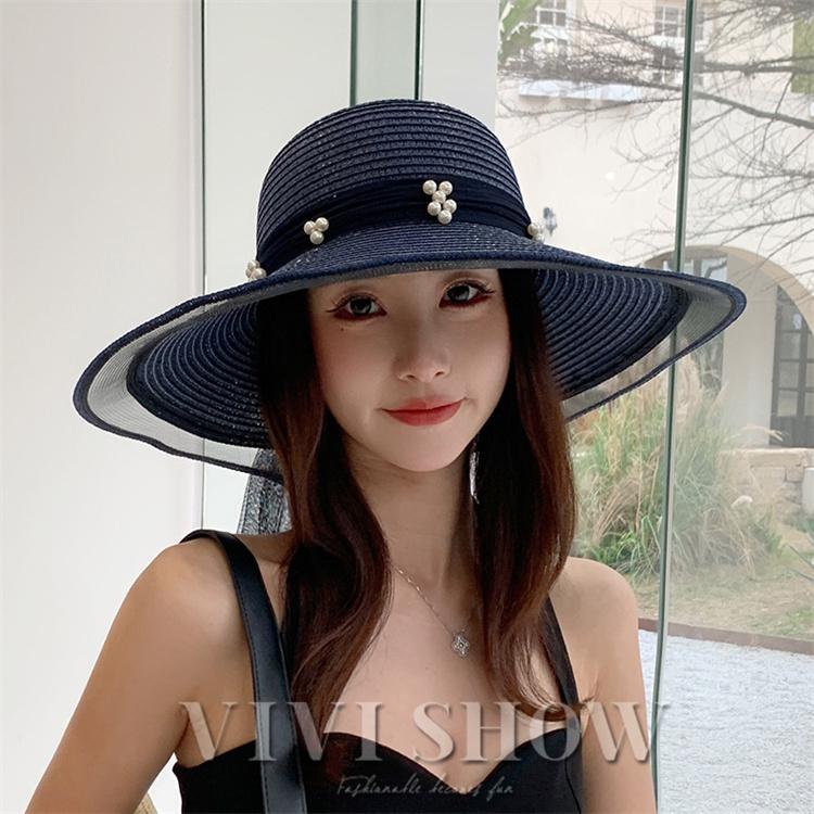 レディース 麦わら帽子 リボン 帽子可愛い オシャレ ママ セレブ 夏用