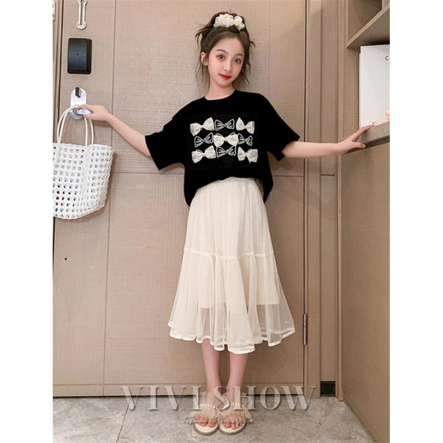 キッズ ジュニア 女の子 上下 子供服 セットアップ ポケット シンプル