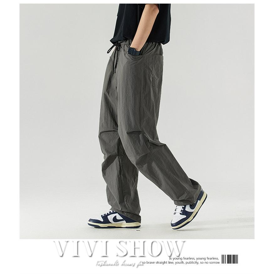 メンズ ロング パンツ ボトムス ゆったり ズボン 薄手 シンプル