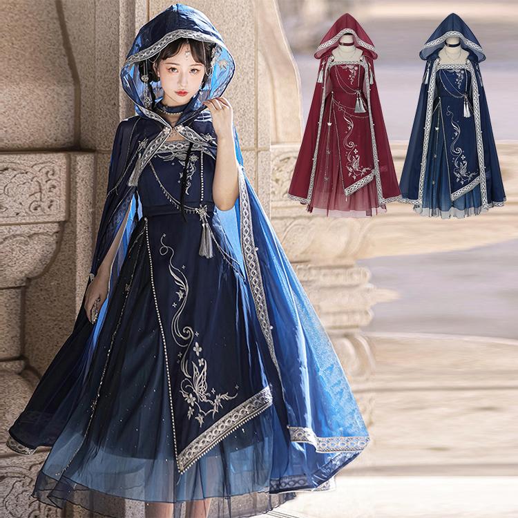 レディース ワンピース ワンピ 肩だし コスチューム風 ロング丈  