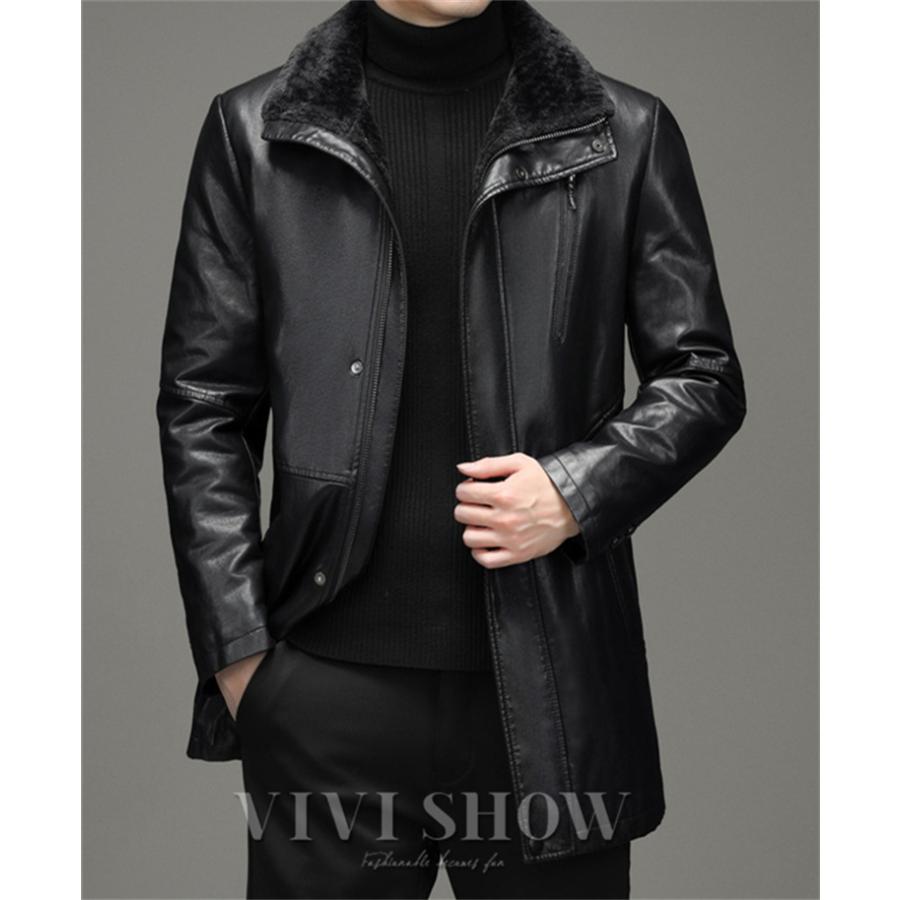 レザーコート レザージャケット 革コート 本革調 柔らかい 裏起毛