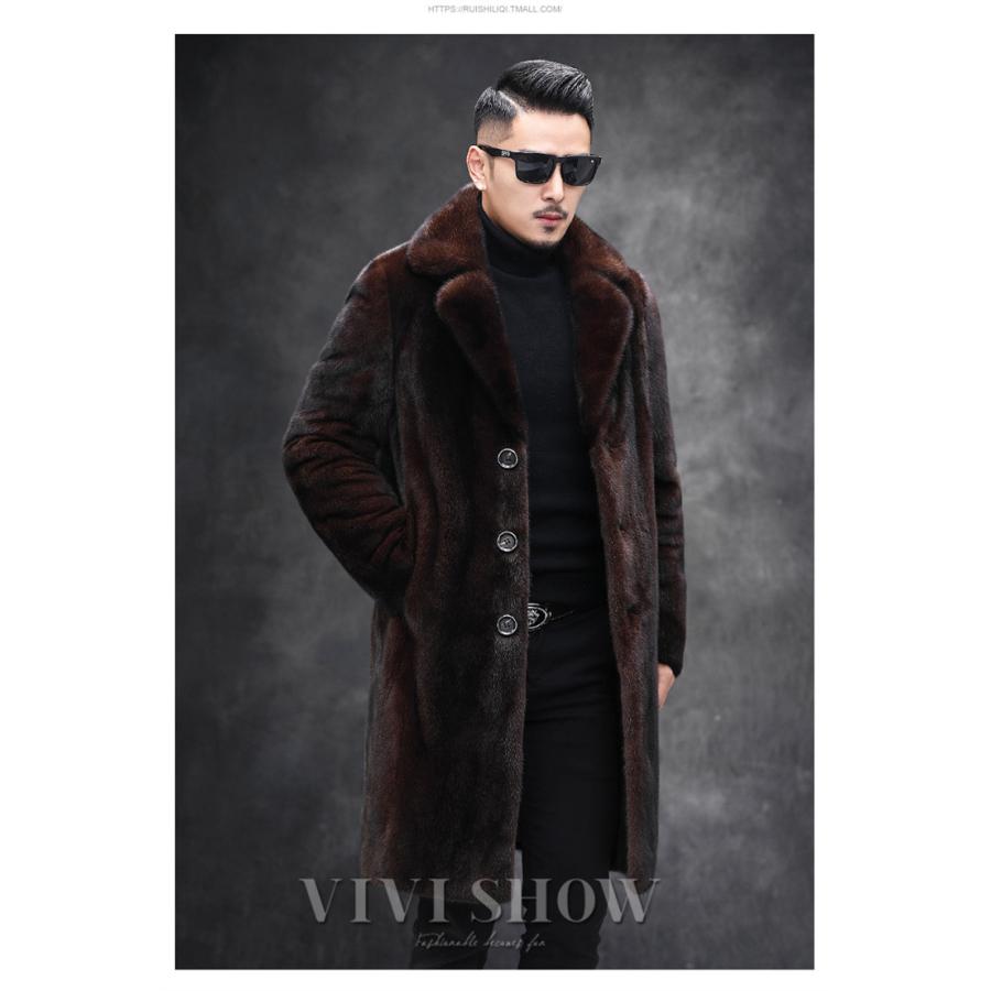 ファーコート メンズ 厚手 毛皮コート フェイクファー ロングコート
