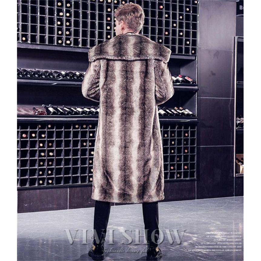 ファーコート メンズ 厚手 毛皮コート フェイクファー ロングコート
