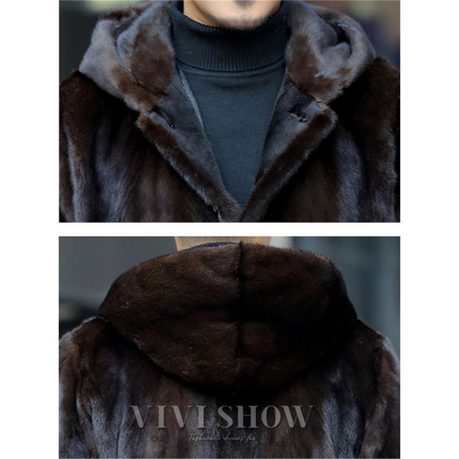 毛皮コート メンズ 厚手 ファーコート ロングコート フェイクファー