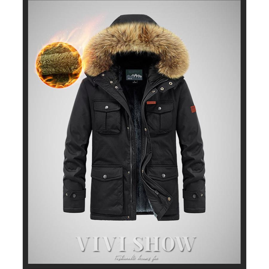 モッズコート ミリタリー メンズ ボアジャケット 中綿コート フード