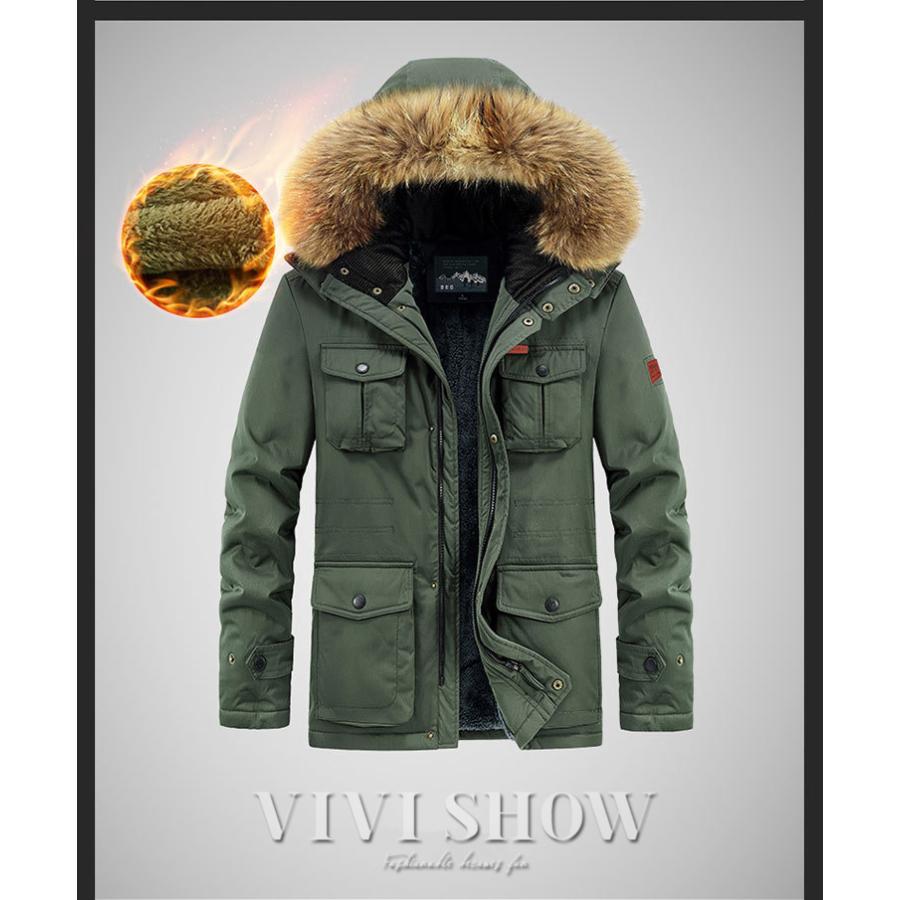 モッズコート ミリタリー メンズ ボアジャケット 中綿コート フード