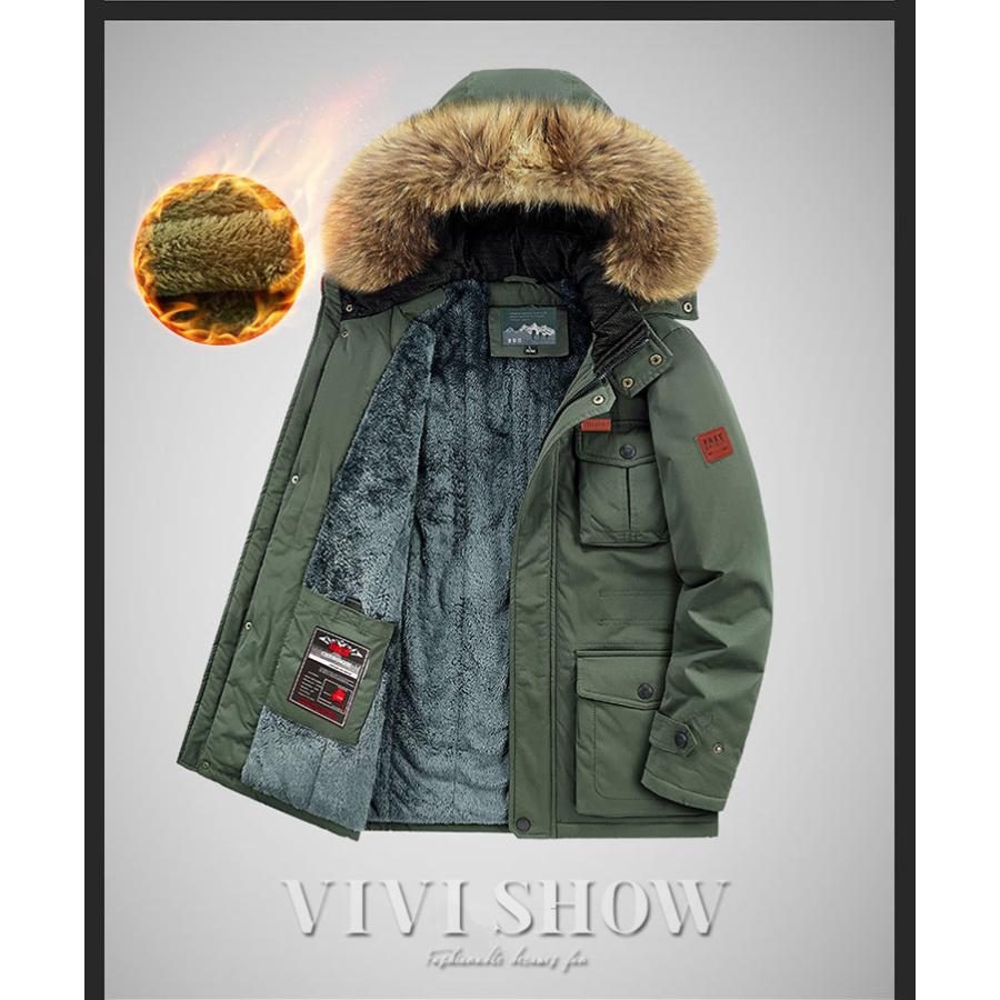 モッズコート ミリタリー メンズ ボアジャケット 中綿コート フード