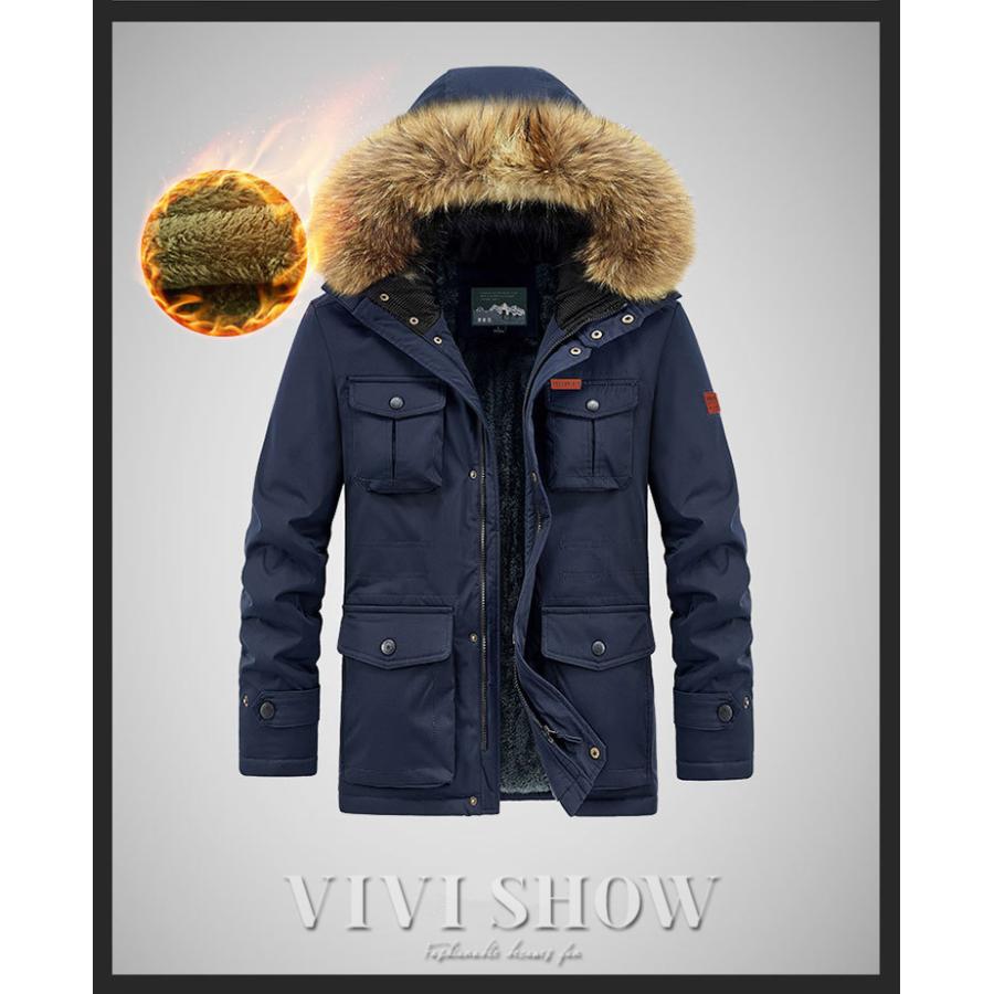 モッズコート ミリタリー メンズ ボアジャケット 中綿コート フード