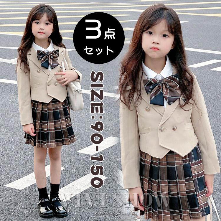 入学式 女の子 服 スーツ リボン 結婚式 発表会 チェック スカート