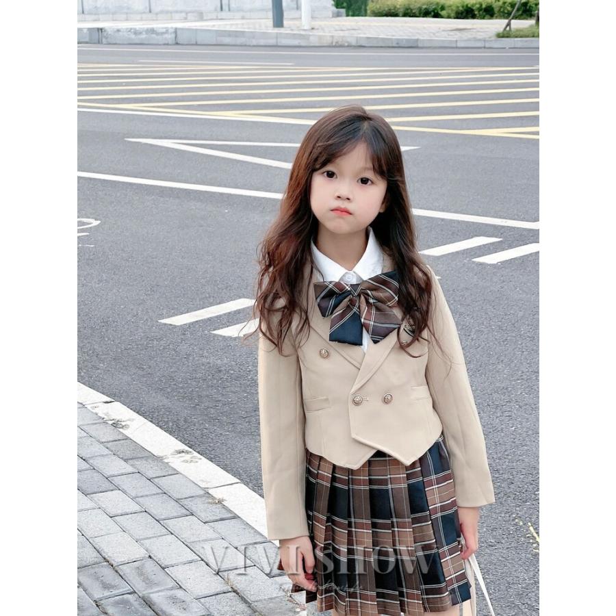 入学式 女の子 服 スーツ リボン 結婚式 発表会 チェック スカート