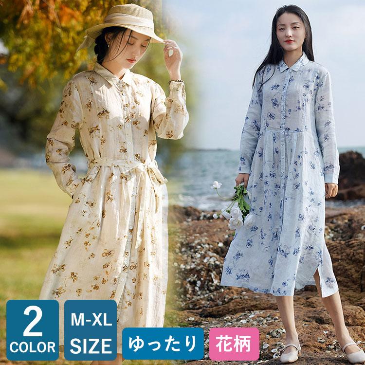 レディース ワンピース トップス チュニック おしゃれ 婦人服 花柄
