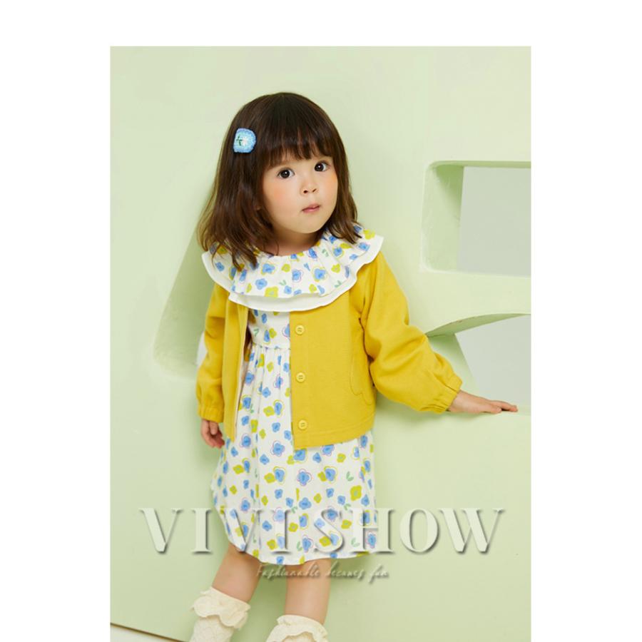 長袖ワンピース 子供服 カーディガン キッズ 女の子 ワンピ 切り替え