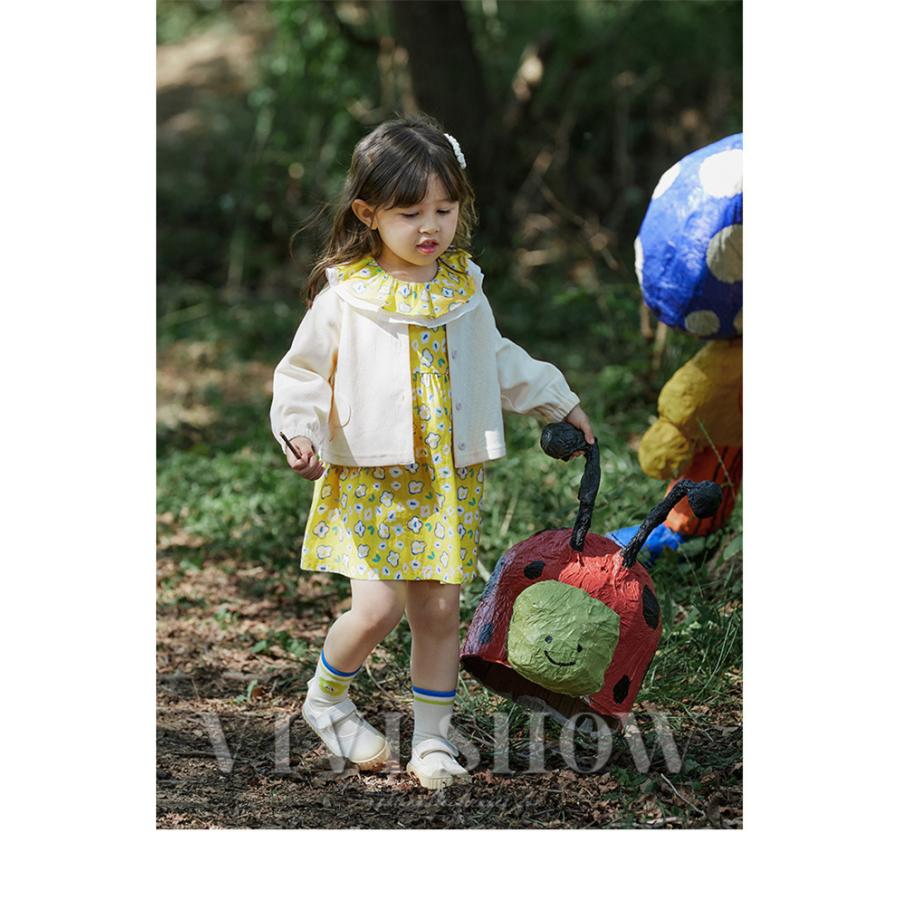 長袖ワンピース 子供服 カーディガン キッズ 女の子 ワンピ 切り替え