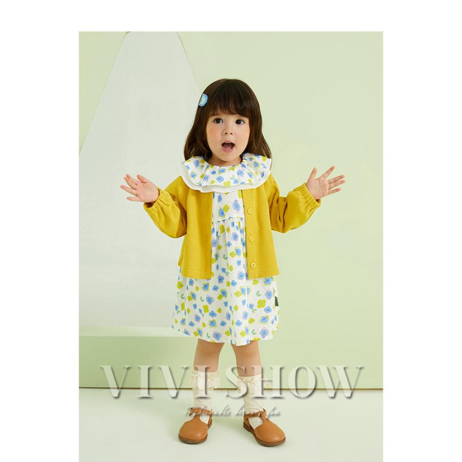 長袖ワンピース 子供服 カーディガン キッズ 女の子 ワンピ 切り替え
