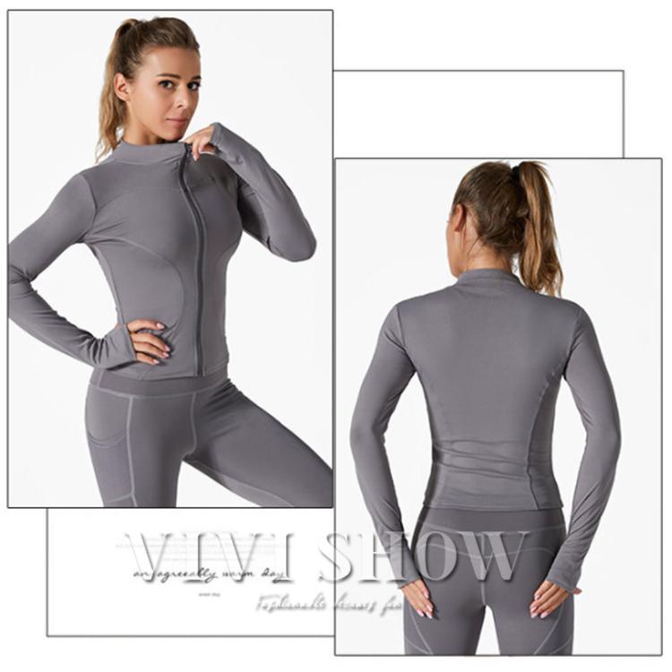 ヨガウェア トップス ウォームアップジャケット 長袖 タイト スポーツ