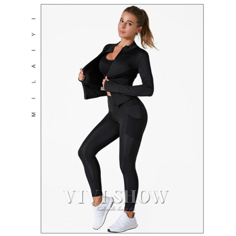 ヨガウェア トップス ウォームアップジャケット 長袖 タイト