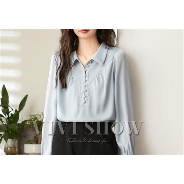 ブラウス 長袖 シャツ レディース 女性 かわいい シンプル フェミニン