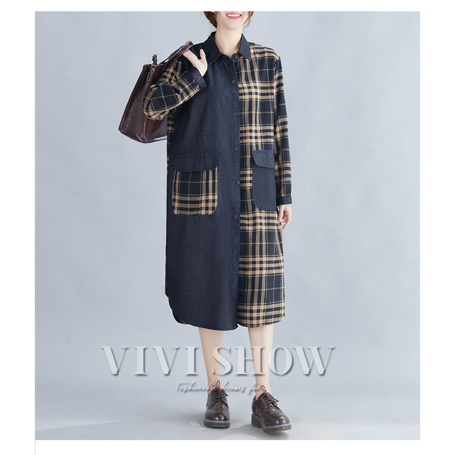 トゥルーカラーズマーケットファシル 綿100 ロングコート シャツ