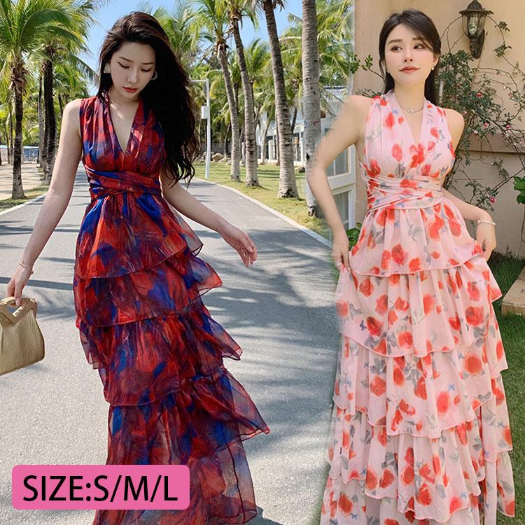 ワンピース レディース マキシ丈 ロング丈 ゆったり カジュアル